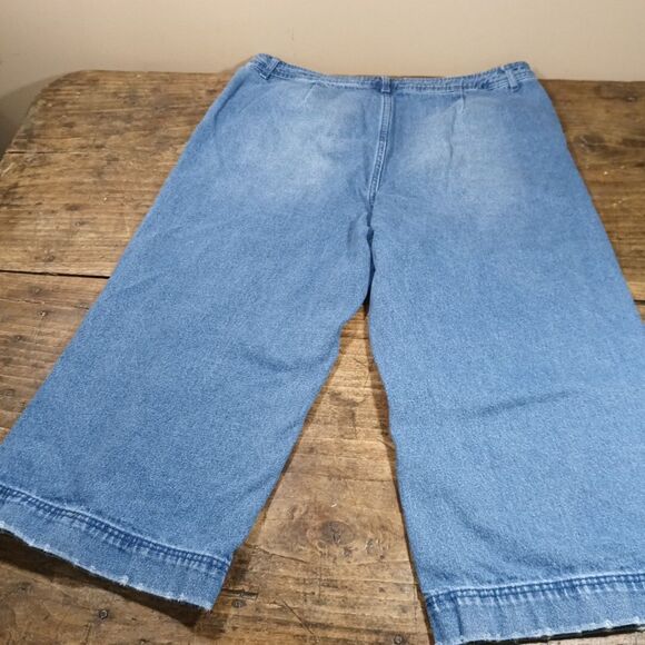 POPSUGAR Sz 18 Cropped Jeans Denim Capri Wide Leg 100% Cotton - Picture 9 of 10